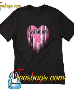 American Flag Heart Breast Cancer Warrior T-Shirt