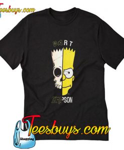 Bart Simpson Skull Print T-Shirt