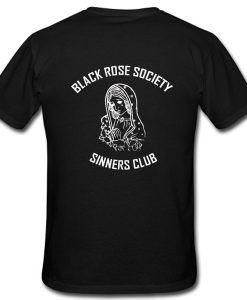 Black Rose Society Sinners Club T Shirt Back