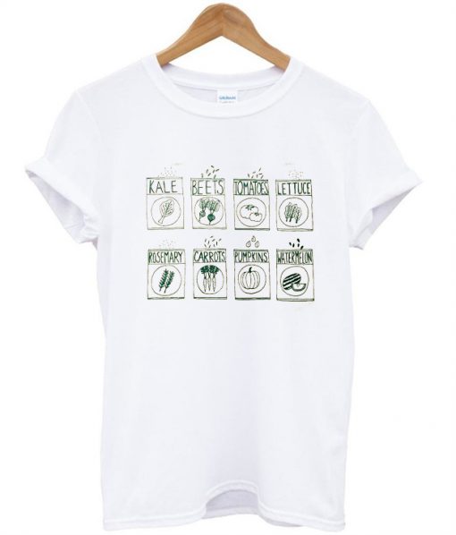 Garden Seeds Screen Kale Beet Tomatos Tshirt