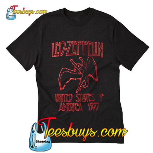 Led Zeppelin USA 1977 Red T-Shirt