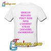 Merlot Reisling Piniot Noir Rose T-Shirt BACK