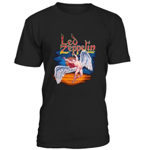 Vintage 1990 Led Zeppelin Black Swan T Shirt