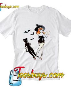 Vintage Redhead Pin Up Witch T-Shirt