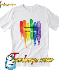 Watercolor LGBT Love Wins Rainbow T-Shirt