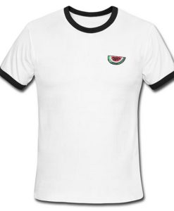 Watermelon Art Ringer Tshirt