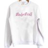 baby doll font sweatshirt