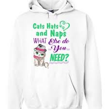 cats hats and naps hoodie