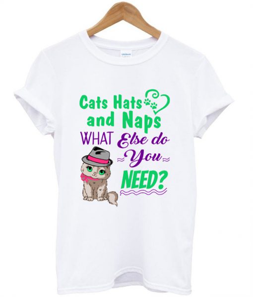 cats hats and naps tshirt