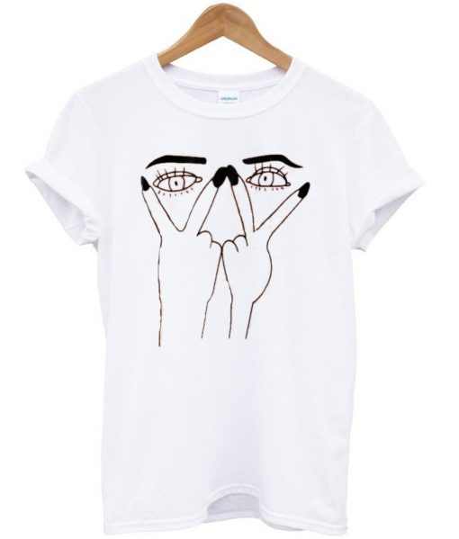 eye print ripped tshirt