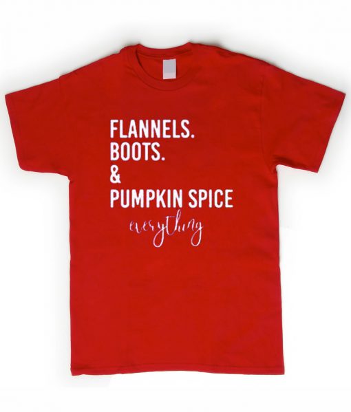 flannels boots pumpkin spice tshirt