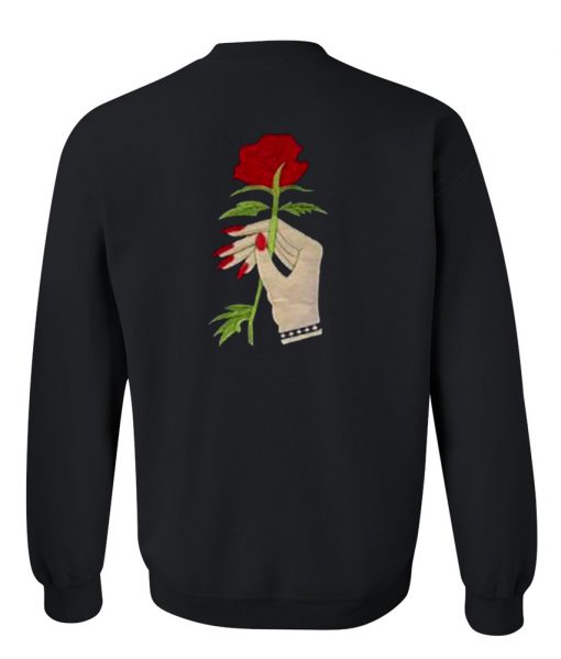 hand rose sweatshirt back