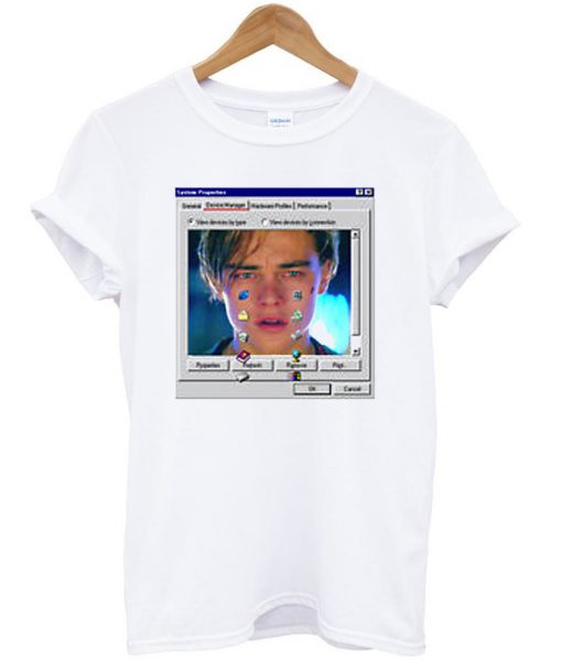 leonardo crying windows tshirt