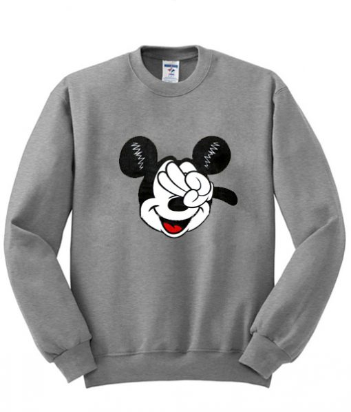 mickey mouse head peace sweatshirt