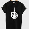 middle finger skeleton tshirt