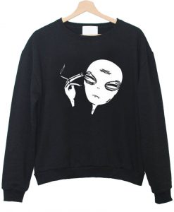 smoke art face sweatshirt