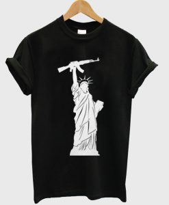 statue of liberty with gun tshirt