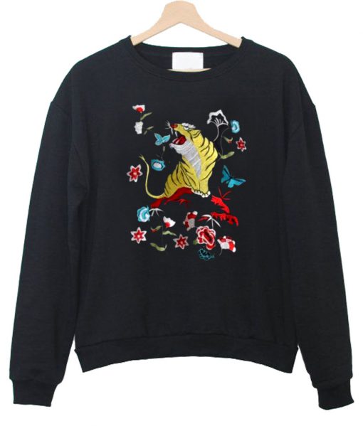 tiger floral sweatshirt