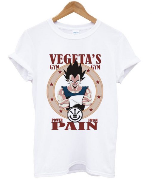 vegeta gym power from pain tshirt