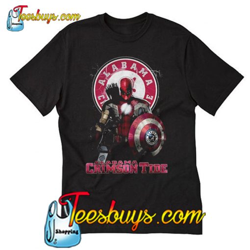 Captain Deadpool Spiderman Alabama Crimson Tide T-Shirt