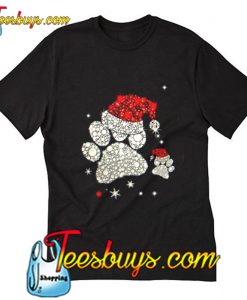 Dog Footprint Santa T Shirt