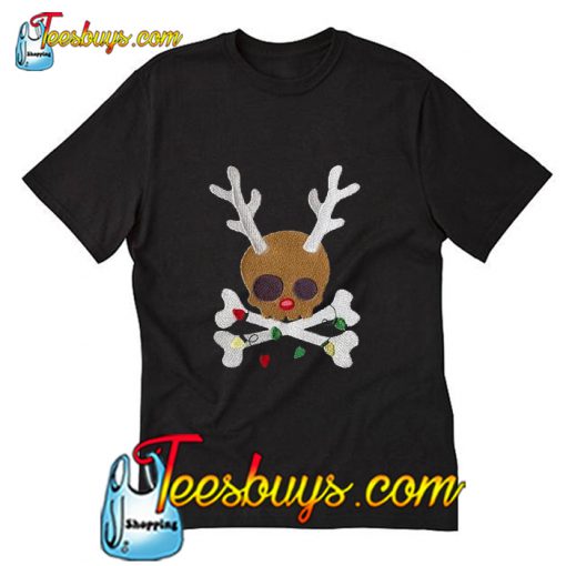 Hot Skull reindeer Jolly Roger T Shirt