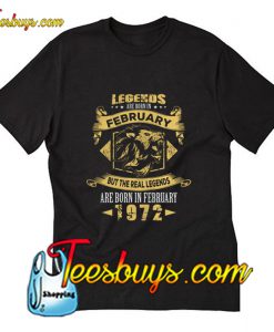 Birthday Vintage Gift February 1972 T-Shirt Pj