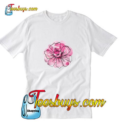 Black Anemone & Pink Watercolor T-Shirt Pj