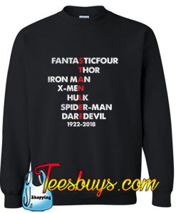 Fantastic Four Thor Iron Man Stan Lee 1922 2018 Sweatshirt