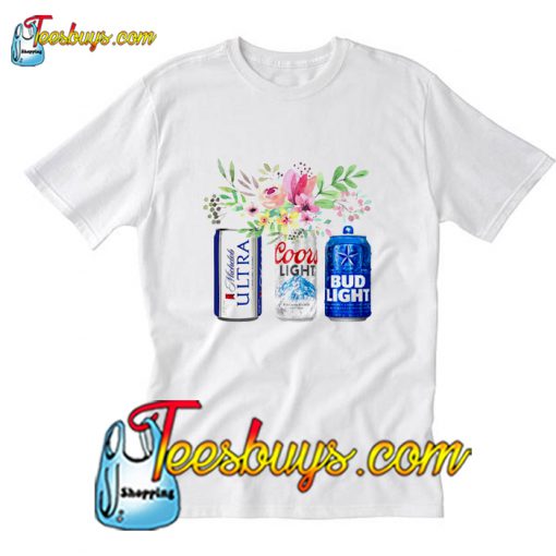 Flower michelob ultra coors light bud light beer T-Shirt Pj