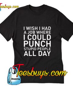 I wish i had a job where i could punch stupid people T-Shirt Pj