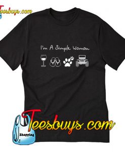 I’m a simple woman who loves wine flip flop dog and jeep T-Shirt Pj