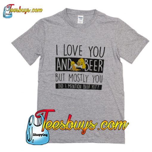 The Simpsons Mens White I Love You & Beer T-Shirt Pj