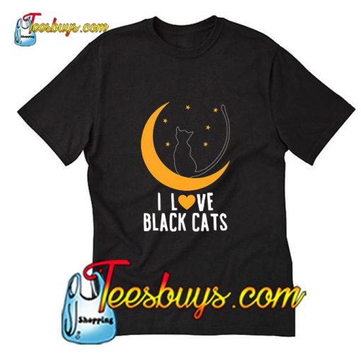 I Love Black Cats T-Shirt Pj
