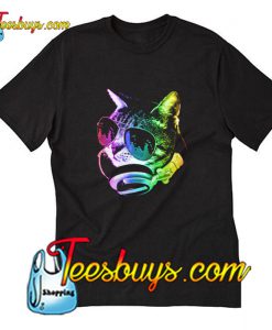 Rainbow Music Cat T-Shirt Pj