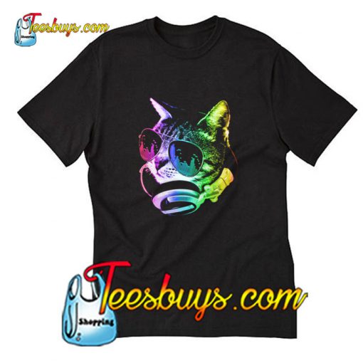 Rainbow Music Cat T-Shirt Pj