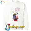 Snoopy Usa Flag House Sweatshirt Pj