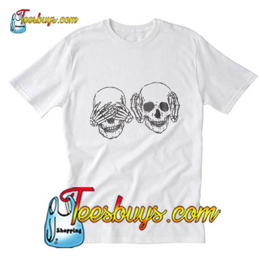 White Skull Print T-Shirt Pj