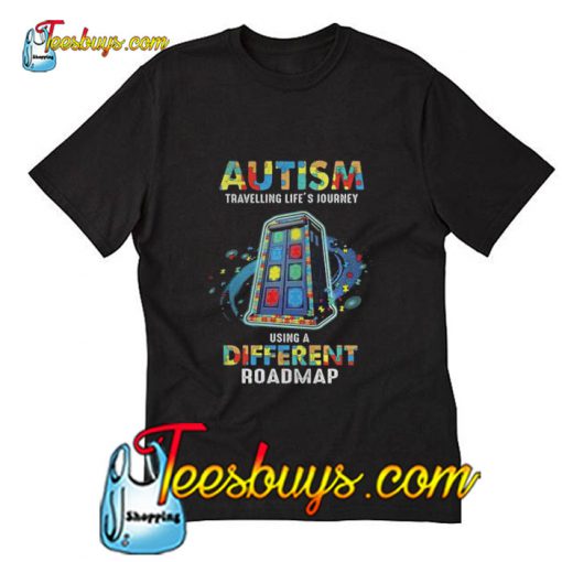 Autism Traveling life’s journey using a different roadmap T-Shirt Pj