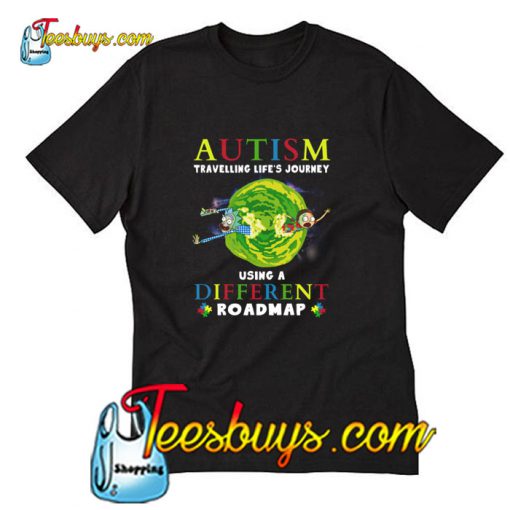 Autism Travelling Life's Journey Using A Different Roadmap T-Shirt Pj