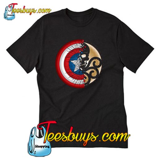 Captain America Harajuku Spider Skull T shirt-SL