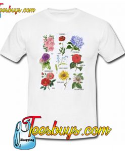 Blooms Botanical Flower Floral Chart T-Shirt NT