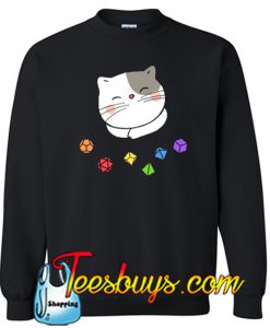 Colorful Dice with Cute Cat Sweatshirt NT