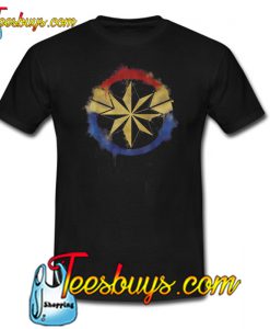 Captain Marvel Spray Paint Logo T-Shirt NT