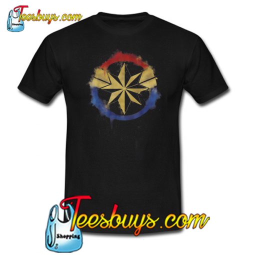 Captain Marvel Spray Paint Logo T-Shirt NT