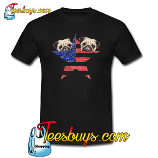 Pug Dog 4th of July US FlaPug Dog 4th of July US Flag Star T-Shirt NT