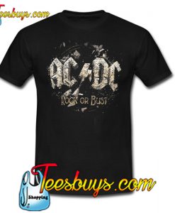 AC DC Black ROCK OR BUST TRENDING T-SHIRT NT