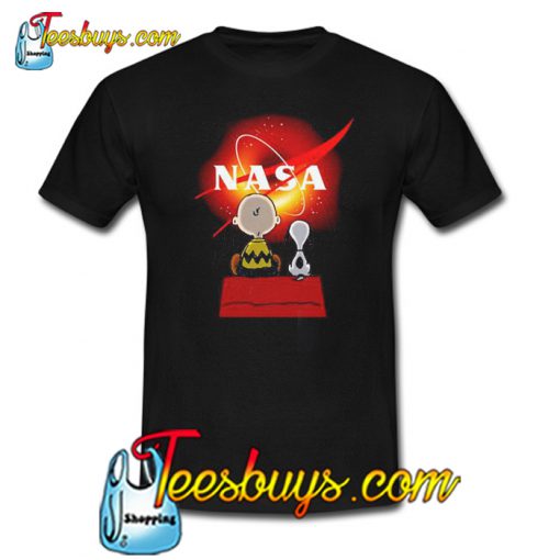 Snoopy and Charlie Brown Black Hole NASA T-Shirt NT