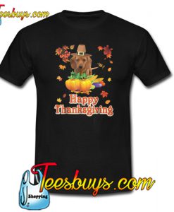 Dachshund Dog Pumpkin Happy Thanksgiving T shirt SR