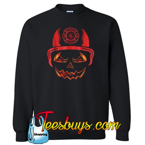 Firefighter pumpkin Face SWEATSHIRT SR